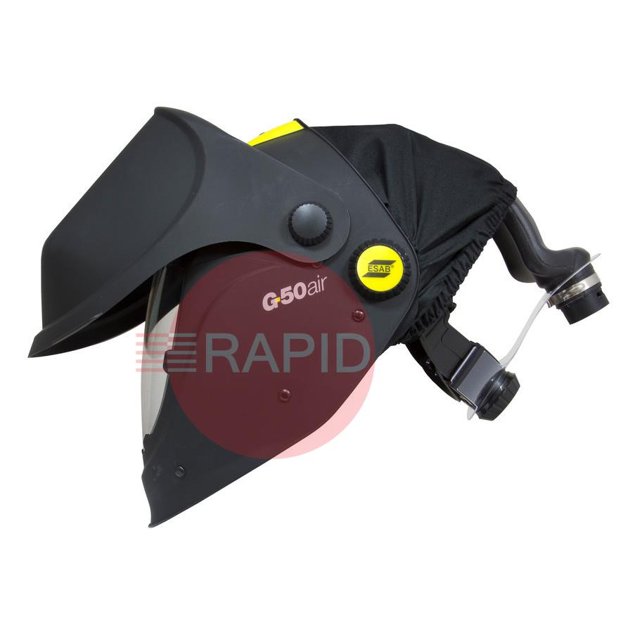 0700000441  ESAB G50 Air Flip-up Weld & Grind Helmet with Shade 9-13 Auto Darkening Filter